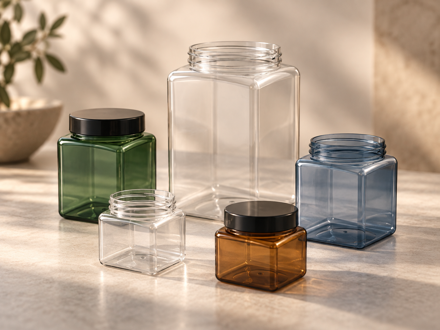 PET Square Jars ac37dd61