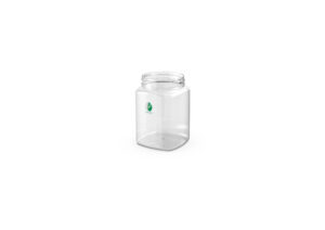 16oz PET Plastic Square Jar 70mm SP400 Neck Finish P0705-P0705