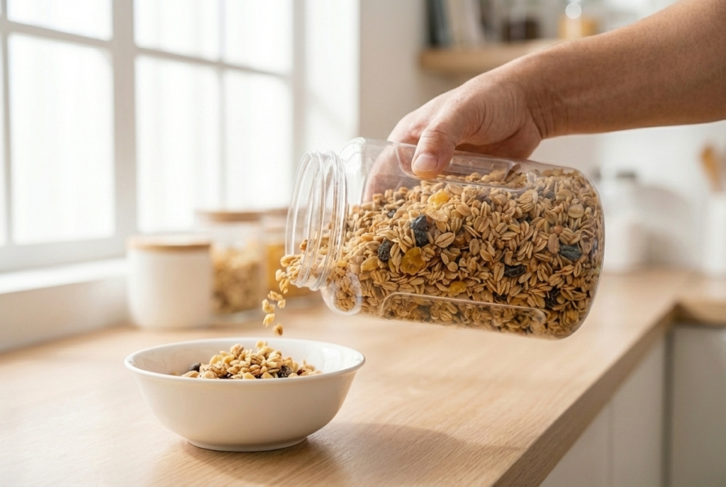 Easy pouring with The Pinch Grip Packaging design